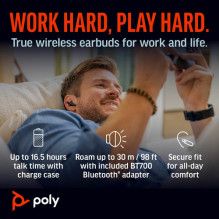 Ausinės Poly Voyager Free 60+ UC Black BT700 USB-C (7Y8G4A) Ausinės Poly Voyager Free 60+ UC Black BT700 USB-C (7Y8G4A)