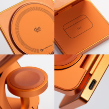 FORCELL AluFold Pro Qi 2.2 25W 3in1 itin greitas belaidis stalo įkroviklis, skirtas „iPhone“ ir Samsung, suderinamas su 