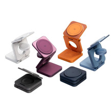 FORCELL „AluFold“ Pro 3in1 Qi 2.2 25W itin greitas belaidis stalo įkroviklis, skirtas „iPhone“ ir Samsung, suderinamas s
