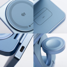 FORCELL AluFold Pro 3in1 Qi 2.2 25W itin greitas belaidis stalo įkroviklis, skirtas „iPhone“ ir Samsung, suderinamas su 