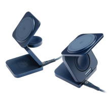 FORCELL „AluFold“ Pro 25W 3in1 „Qi 2.2“ itin greitas belaidis stalo įkroviklis, skirtas „iPhone“ ir Samsung, suderinamas