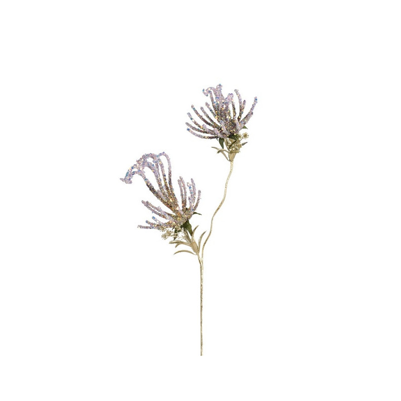 Artificial branch Decoris, gold / purple, 64 cm