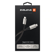 Evelatus USB C į C, aliuminio korpusas cable，240W5A，40GB / S 8K60HZ Black