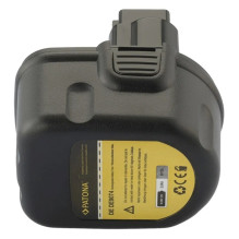Patona pakaitinė baterija, skirta DeWalt DE9071 DE9072 Black &amp; Decker Würth 12V 3000mAh Ni-MH Black