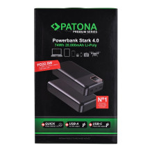PATONA 9417 išorinė baterija, ličio polimerų (LiPo), 20000 mAh, juoda PATONA 9417 išorinė baterija, ličio polimerų (LiPo), 20000 mAh, juoda