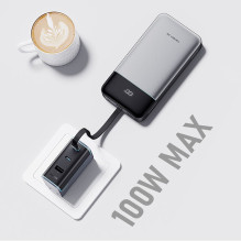 Cuktech Cuktech LPB252N 120W 25000mAh Powerbank with Built-in USB-C Cable - Gray