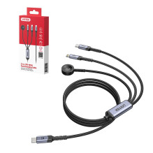 USB Laidas - UNITEK 3-in-1 USB-C Laidas 1,2 m, Pilka, Juoda USB Laidas - UNITEK 3-in-1 USB-C Laidas 1,2 m, Pilka, Juoda