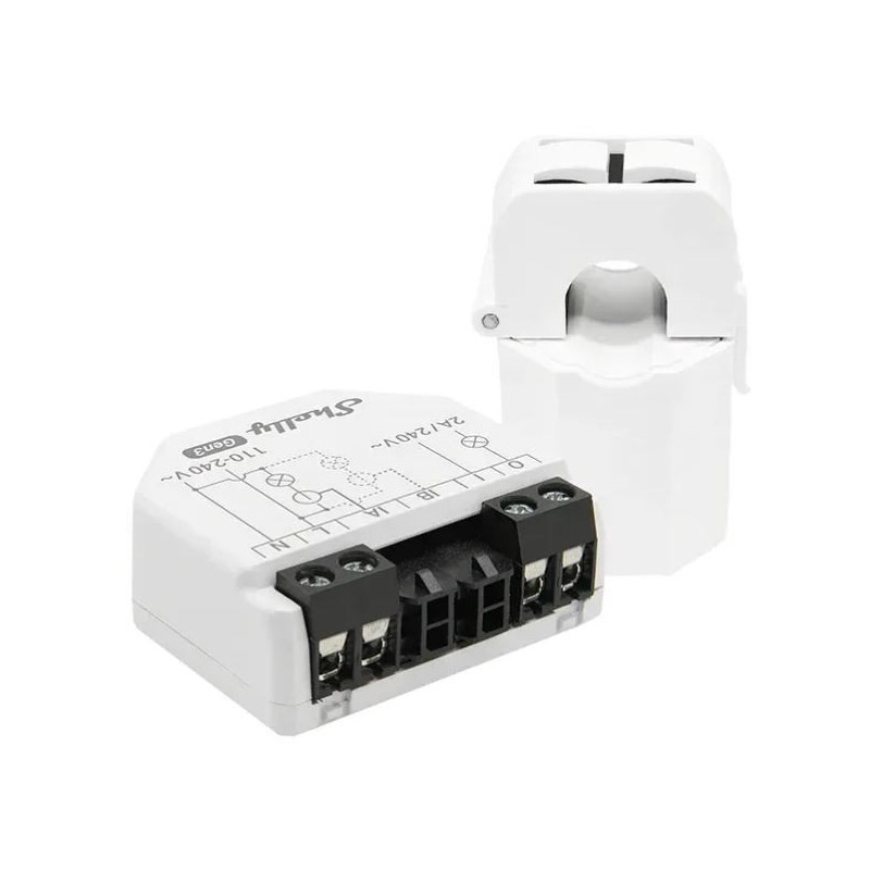 „Shelly Relay EM Gen3“ WiFi elektros skaitiklis su matavimo funkcija, įskaitant 1 x 50A gnybtą