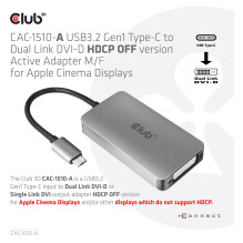 CLUB3D CAC-1510-A video cable adapter CLUB3D CAC-1510-A video cable adapter