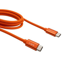 Evelatus USB 2.0 Type C to Type C 1.2M 100W 5A Aluminum housing braiding Orange
