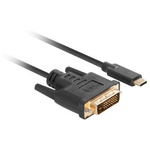 LANBERG USB-C(M)- DVI-D(24+1)(M) Kabel 3,0m schwarz LANBERG USB-C(M)- DVI-D(24+1)(M) Kabel 3,0m schwarz
