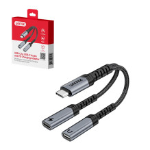 USB-C Garso Ir Įkrovimo Adapteris - UNITEK 15 cm Pilka, Juoda USB-C Garso Ir Įkrovimo Adapteris - UNITEK 15 cm Pilka, Juoda