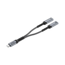 USB-C Garso Ir Įkrovimo Adapteris - UNITEK 15 cm Pilka, Juoda USB-C Garso Ir Įkrovimo Adapteris - UNITEK 15 cm Pilka, Juoda