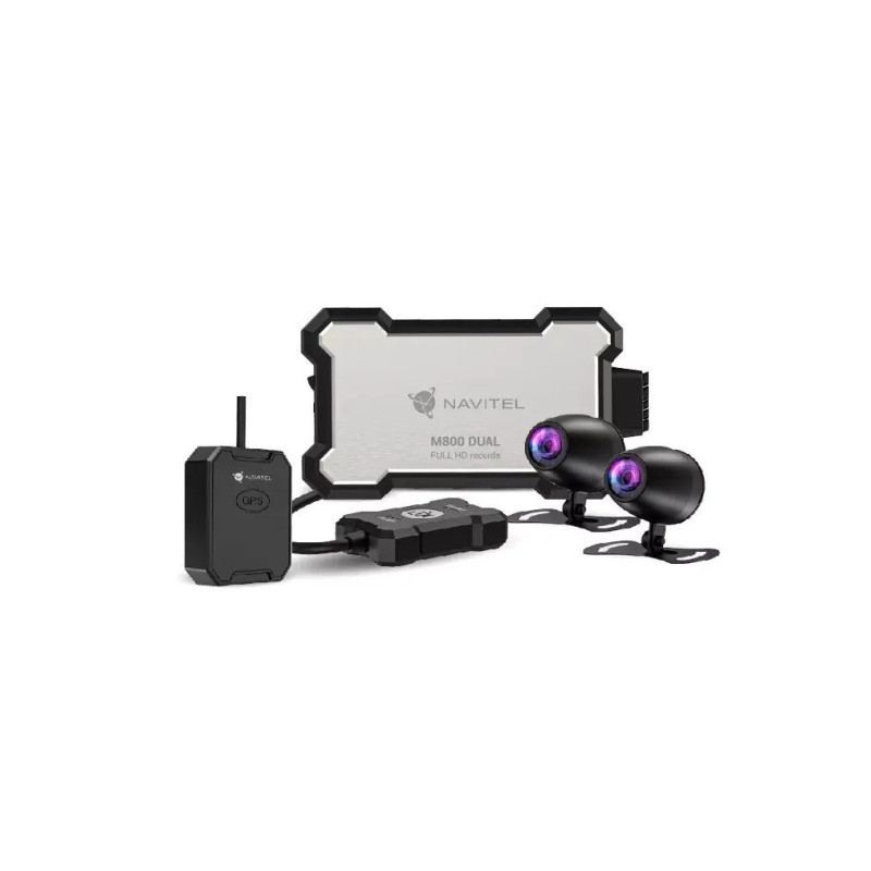 Motocikla videoreģistrators Navitel M800 DUAL Full HD 1920x1080 Wi-Fi Melns