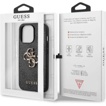Guess „GUHCP13X4GMGGR PU 4G metalinis logotipas Case iPhone 13 Pro Max“ pilkas