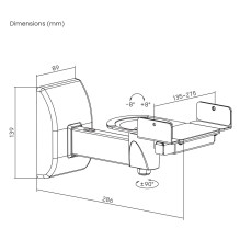 Set of Maclean speaker mounts / hangers, universal, vertically adjustable +8°--8° and horizontally adjustable +90°--90°,