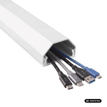 Maclean Aluminum Cable Cover Strip, 33x18x750 mm, White, MCTV-897 W