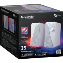 DEFENDER PC SPEAKERS J5 2.0 6W LED USB WHITE 65205 DEFENDER PC SPEAKERS J5 2.0 6W LED USB WHITE 65205