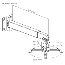 Maclean Universal Projector Mount / Hanger, Black, up to 20 kg, MC-206 B