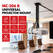 Maclean Universal Projector Mount / Hanger, Black, up to 20 kg, MC-206 B