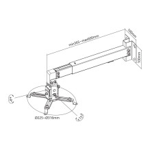 Maclean Wall-Mounted Projector Bracket / Hanger, White, up to 20 kg, MC-205 W