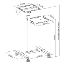 Maclean Adjustable Steel Mobile Projector / Laptop Stand, max. 10 kg, MC-207 Maclean Adjustable Steel Mobile Projector / Laptop Stand, max. 10 kg, MC-207