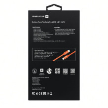 Evelatus PowerFlex Cable Pro USB-C to USB-C 240W PD 5A Fast Charging, USB 2.0 480Mbps, 1.2m Aluminum Connectors, Braided