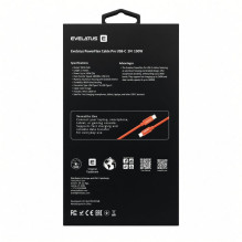 Evelatus PowerFlex Cable Pro USB-C to USB-C 100W PD 5A Fast Charging, USB 2.0 480Mbps, Aluminum Connectors, Braided, 2m 