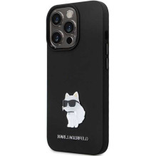 Karl Lagerfeld „KLHCP13LSMHCNPK“ silikoninis C metalinis segtukas „iPhone 13 Pro“ / „13“ juodas