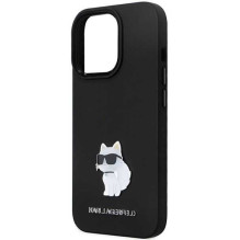 Karl Lagerfeld "KLHCP13LSMHCNPK Silicone C Metal Pin iPhone 13 Pro / 13" Black