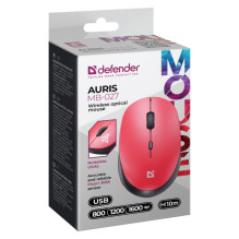 DEFENDER MOUSE AURIS MB-027 RF SILENT RED 52026