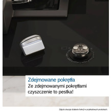 Bosch Serie 6 PPQ7AAI40 Gas hob 75 cm Tempered glass, Black