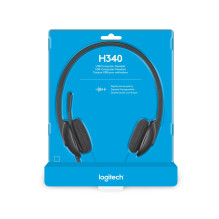„Logitech H340“ USB kompiuterio ausinės su laidine, galvos juosta, USB A tipo, juodos „Logitech H340“ USB kompiuterio ausinės su laidine, galvos juosta, USB A tipo, juodos