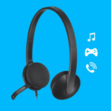 „Logitech H340“ USB kompiuterio ausinės su laidine, galvos juosta, USB A tipo, juodos „Logitech H340“ USB kompiuterio ausinės su laidine, galvos juosta, USB A tipo, juodos