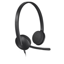 „Logitech H340“ USB kompiuterio ausinės su laidine, galvos juosta, USB A tipo, juodos „Logitech H340“ USB kompiuterio ausinės su laidine, galvos juosta, USB A tipo, juodos