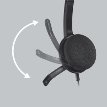 „Logitech H340“ USB kompiuterio ausinės su laidine, galvos juosta, USB A tipo, juodos „Logitech H340“ USB kompiuterio ausinės su laidine, galvos juosta, USB A tipo, juodos