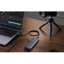 USB-C Šakotuvas - UGREEN CM498A 9-in-1, Du HDMI 4K, 100 W PD