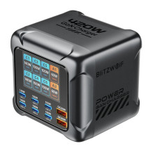 Daugiaportis USB įkroviklis - Blitzwolf BW-S33 420 W 8 prievadų įkroviklis