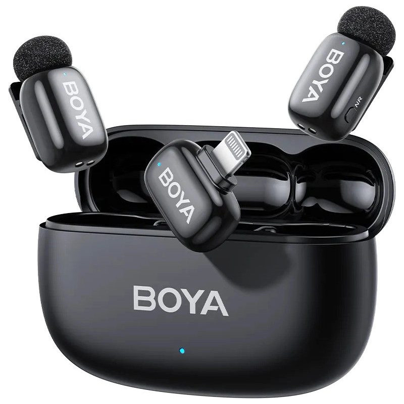 BOYA Mini 2-03 Lightning Wireless Microphone Set (2TX 1xRX) / 2.4GHz / 48kHz / 24bit