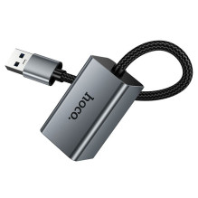 Adapter RJ45 (female) 100Mbp / s to USB A Hoco UA48 metal grey