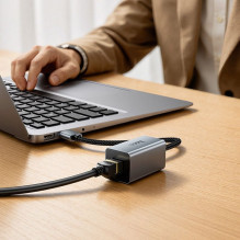 Adapter RJ45 (female) 100Mbp / s to USB A Hoco UA48 metal grey