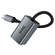 Adapter RJ45 (female) 100Mbp / s to USB C Hoco UA48 metal grey