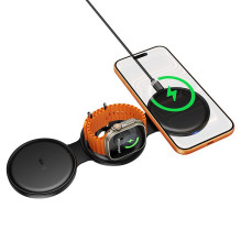Wireless charger 4in1 60W with wall charger option compatible with Apple Watch Hoco CQ24 black