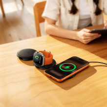 Wireless charger 4in1 60W with wall charger option compatible with Apple Watch Hoco CQ24 black
