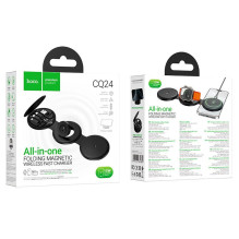 Wireless charger 4in1 60W with wall charger option compatible with Apple Watch Hoco CQ24 black