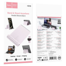 Foldable desk phone stand Hoco HD19 pink Foldable desk phone stand Hoco HD19 pink
