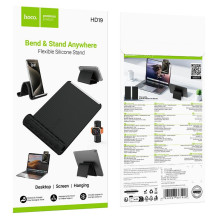 Foldable desk phone stand Hoco HD19 black Foldable desk phone stand Hoco HD19 black