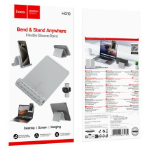 Foldable desk phone stand Hoco HD19 grey Foldable desk phone stand Hoco HD19 grey