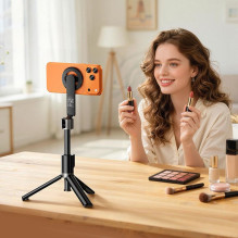 Selfie stick tripod with wireless remote compatible with MagSafe Hoco K35 black