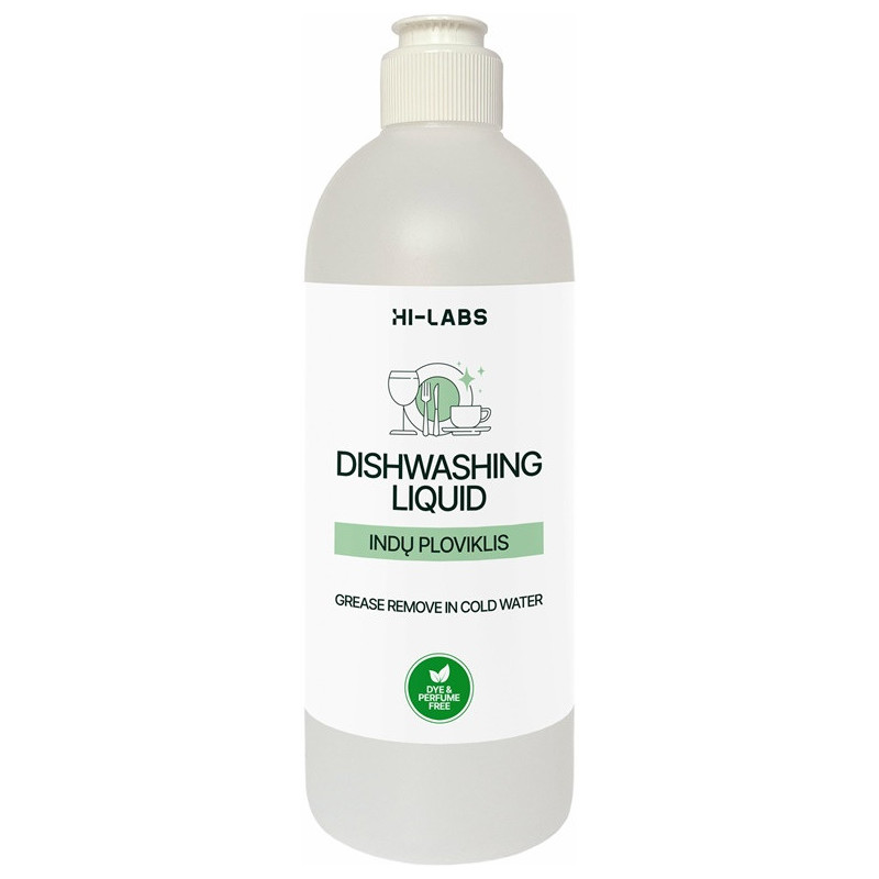 Dishwashing detergent Hi-Labs Dye Perfume Free, 0.5 l
